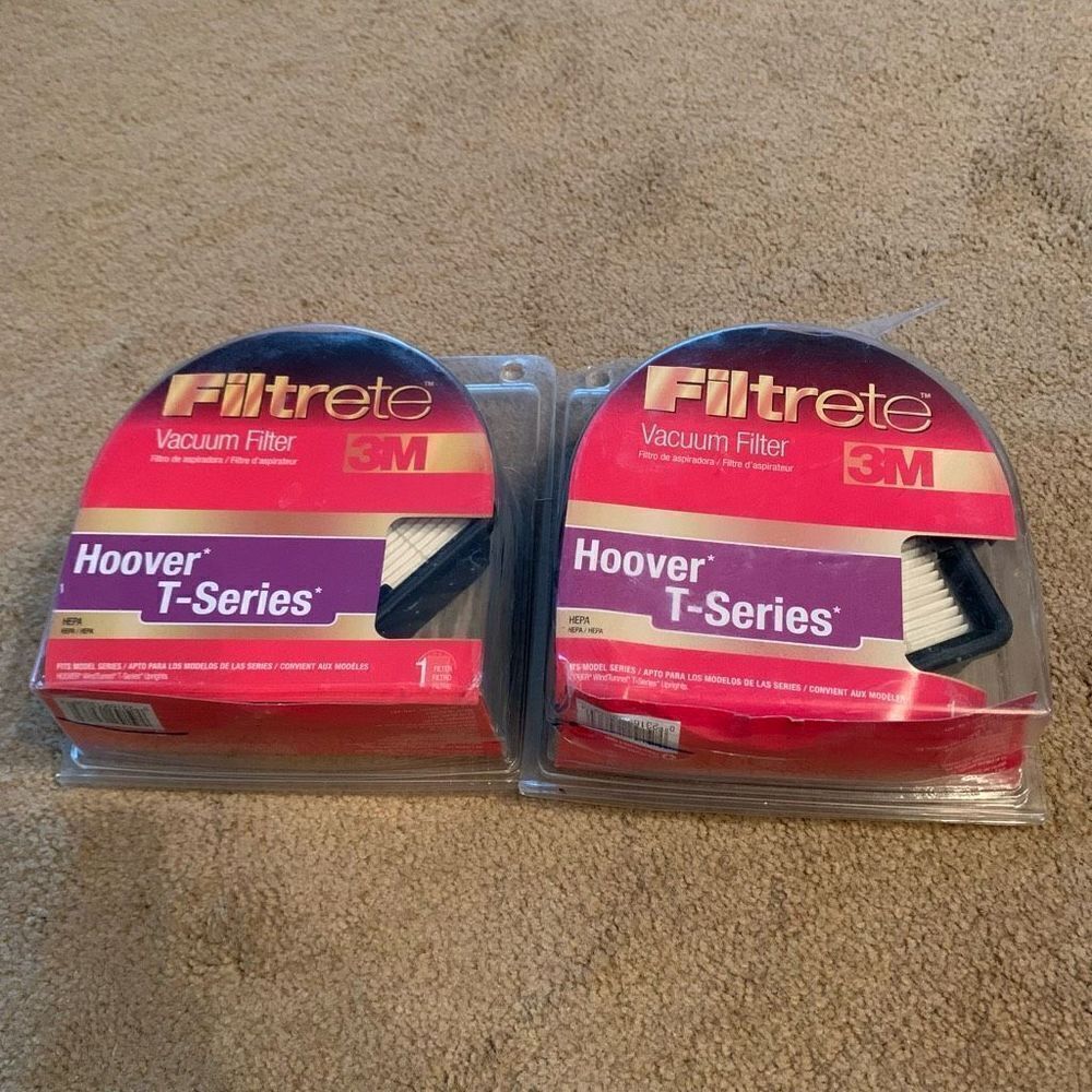 2 3M Filtrate Hoover T-Series HEPA 64821 Vacuum Filters